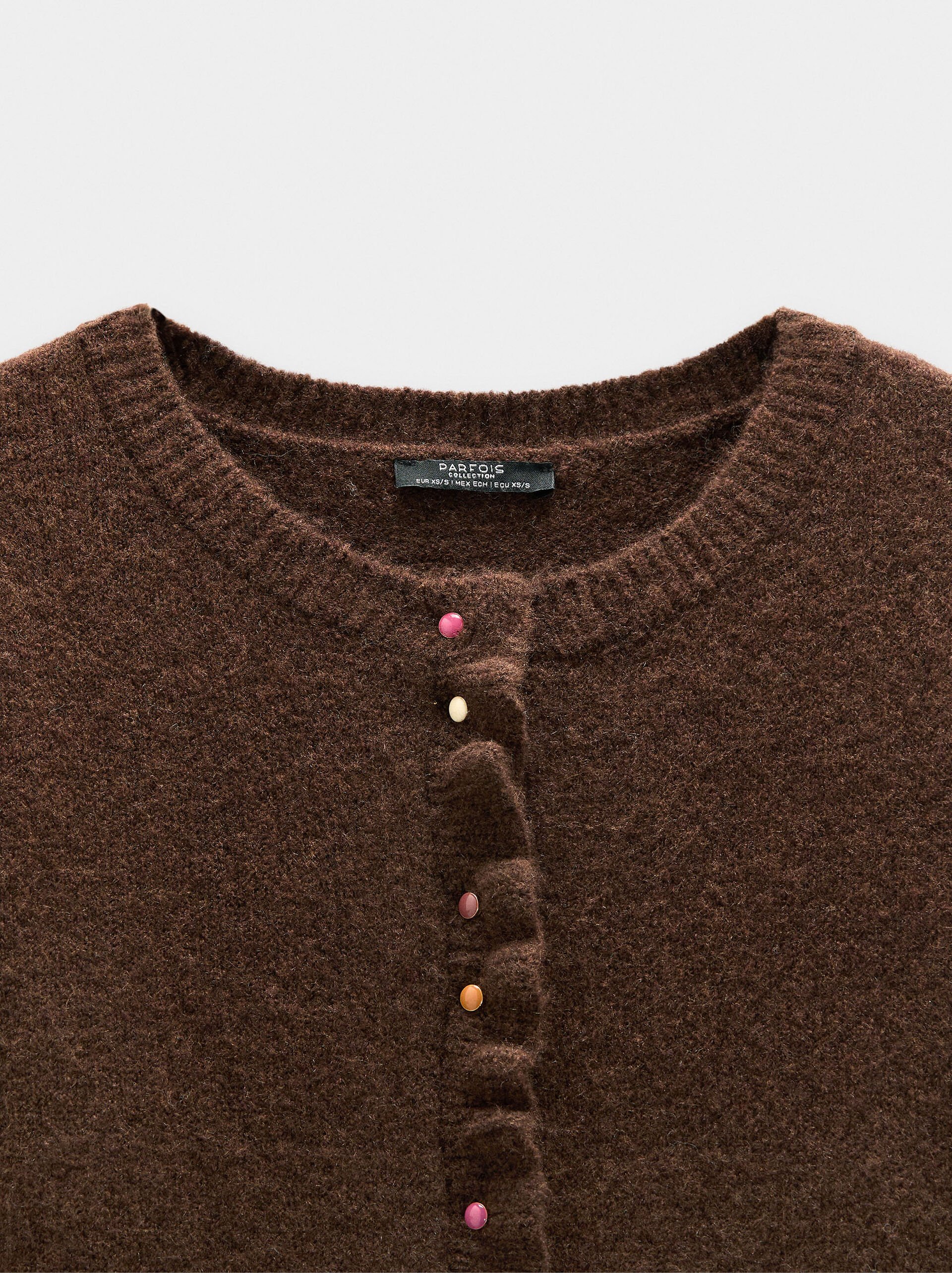 Knitted cardigan with ruffles image number 5.0