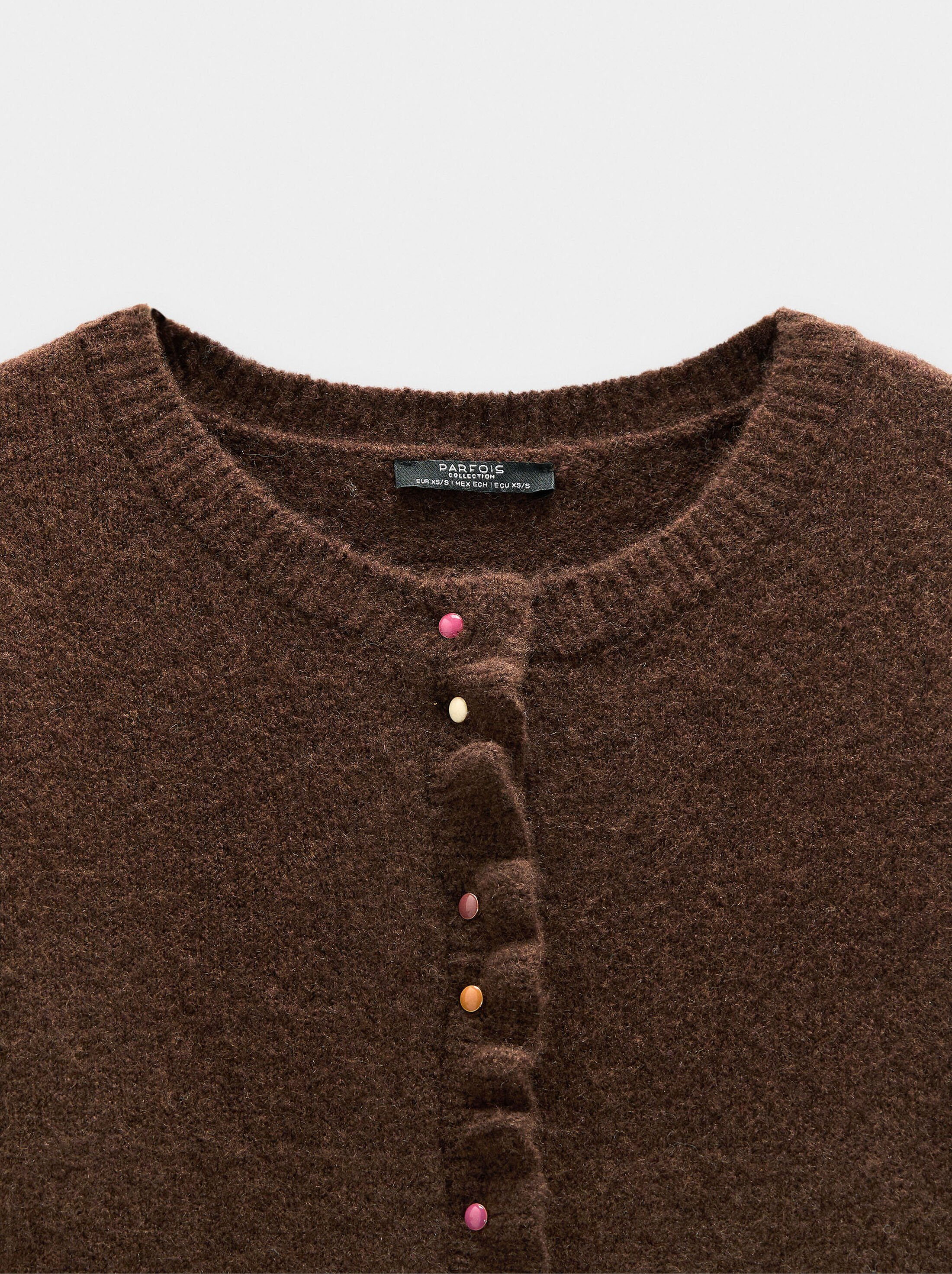 Knitted cardigan with ruffles image number 5.0