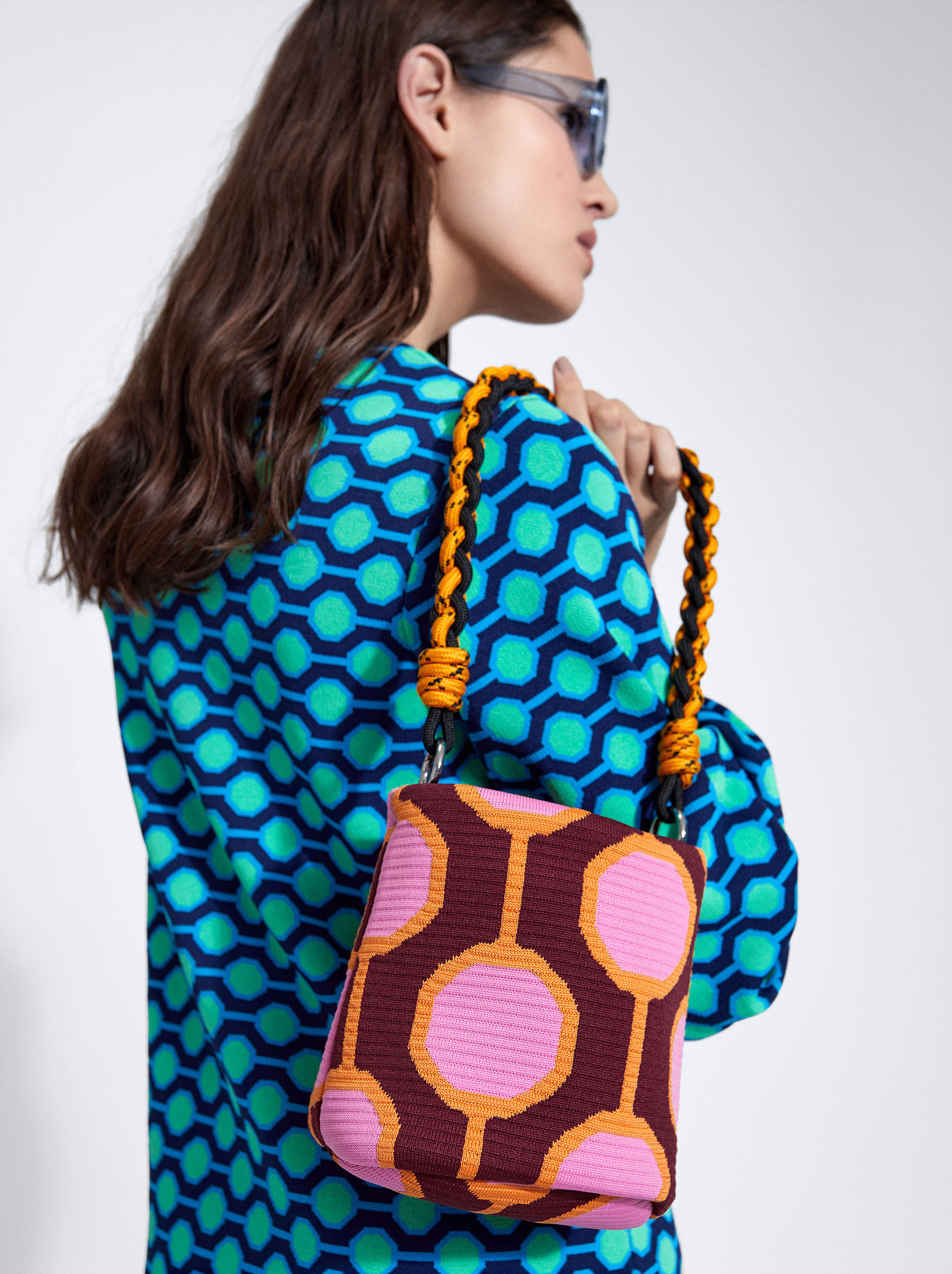 Bolso Bombonera Jacquard Multicolor Fuerte Mujer Bolsos Bombonera