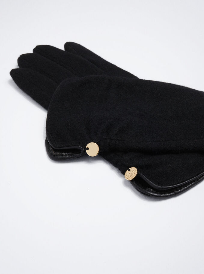 Wool Gloves, Black, hi-res