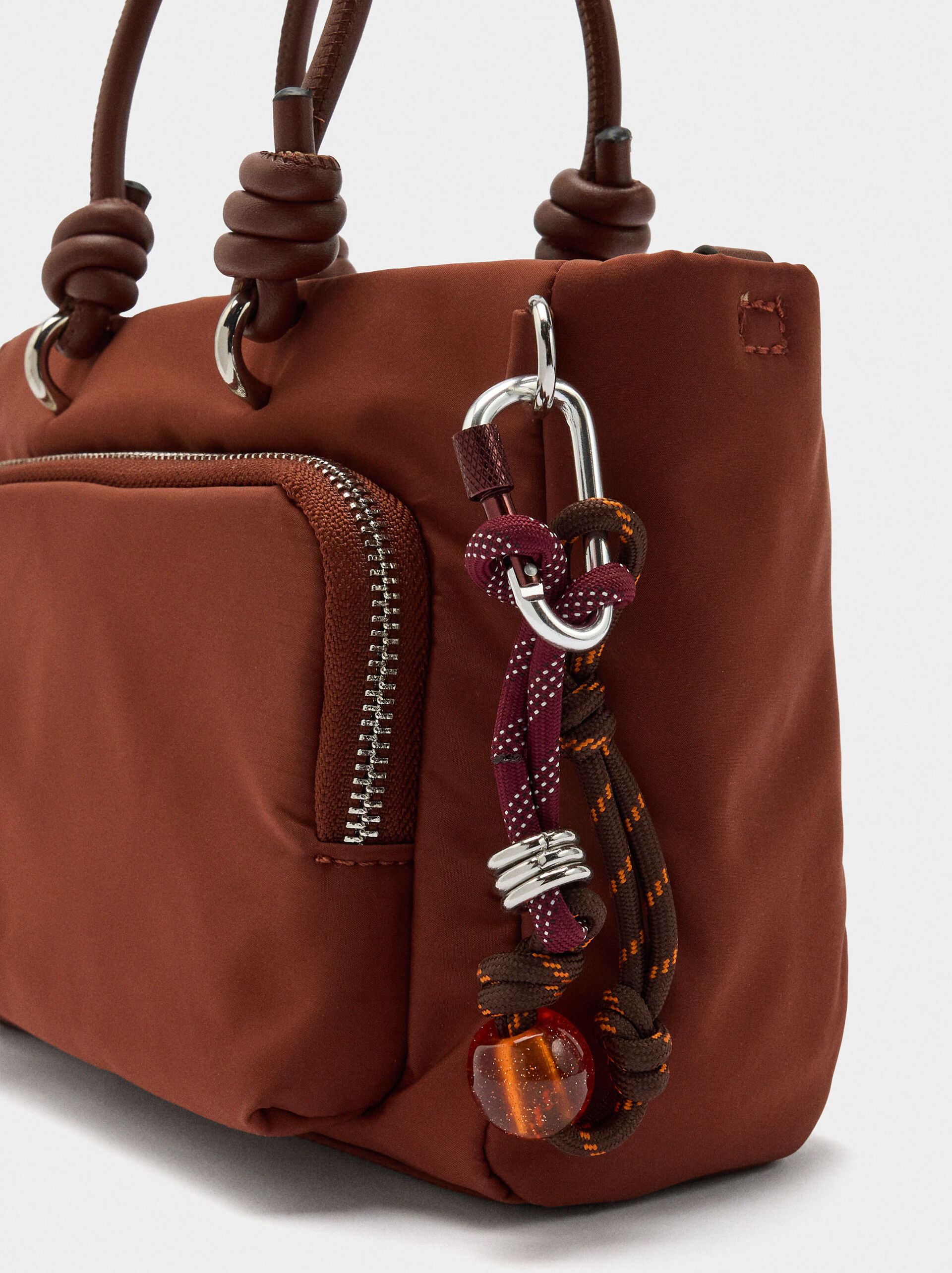 Nylon tote bag with pendant S image number 1.0