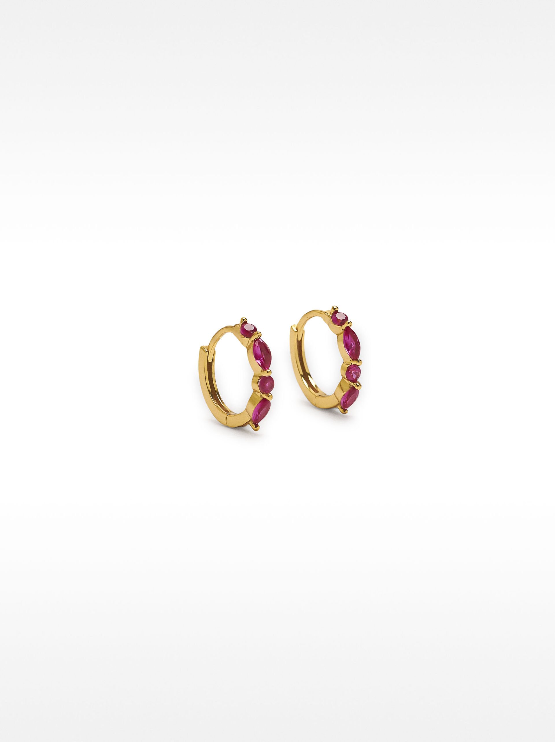 Hoop earrings with zirconia - stainless steel image number 0.0