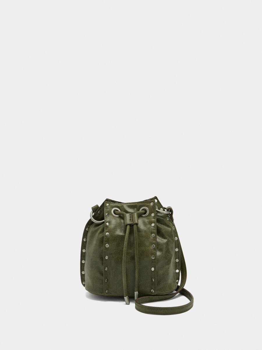 Bucket bag with studs
