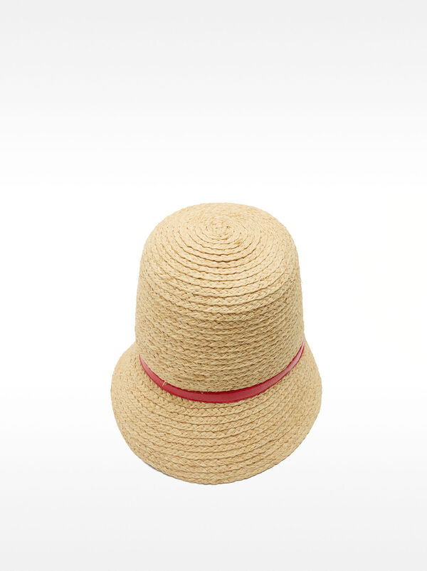 Straw-effect hat with sunglasses