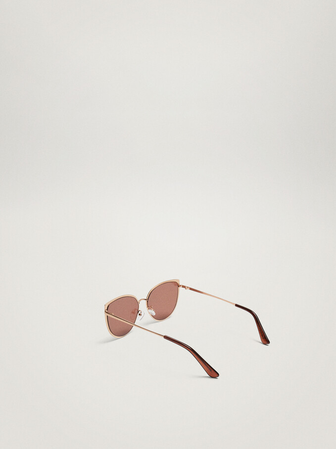 Cat Eye Sunglasses, Rose Gold, hi-res