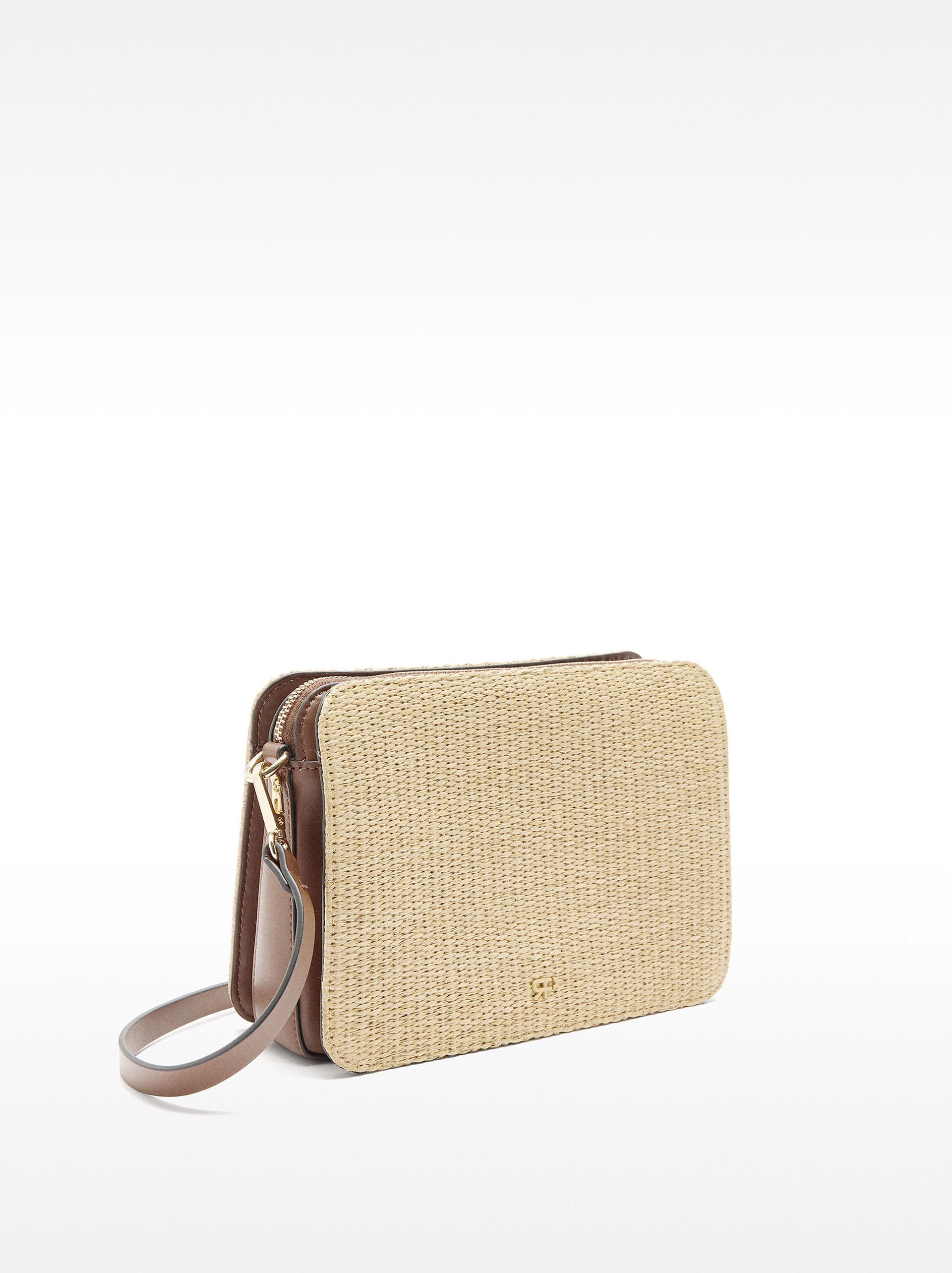 Rectangular crossbody bag straw effect image number 3.0