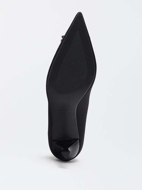 Heeled Shoe With Adornment, Black, hi-res