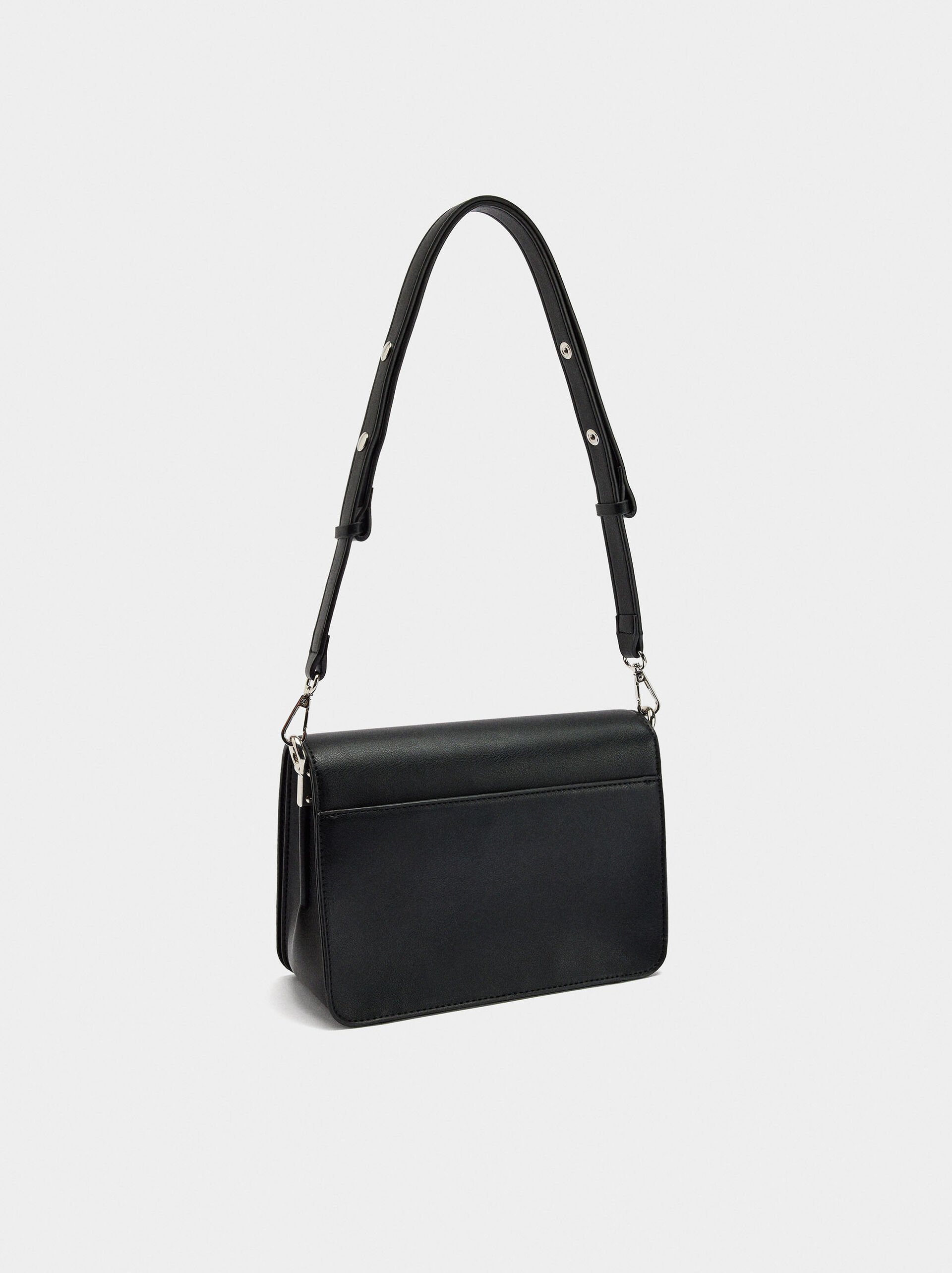 Plain crossbody bag with flap image number 2.0