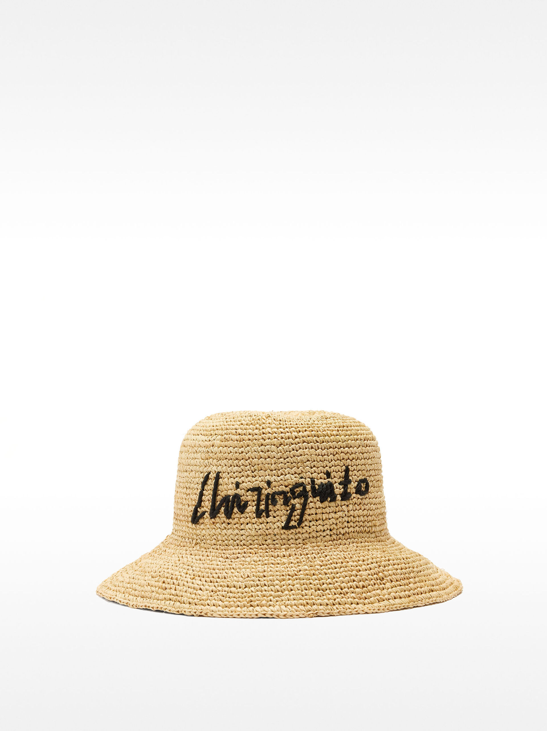 Straw hat with text image number 0.0