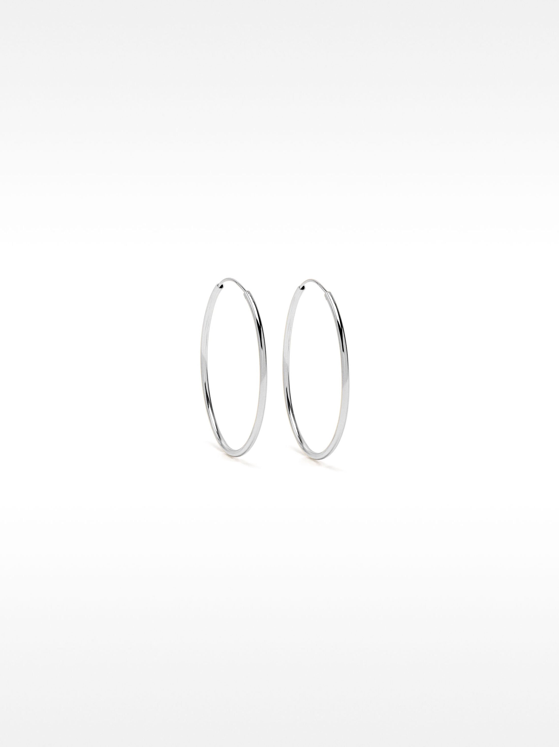 Short 925 silver hoop earrings image number 0.0