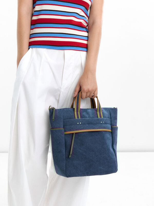 Canvas backpack with shoulder strap