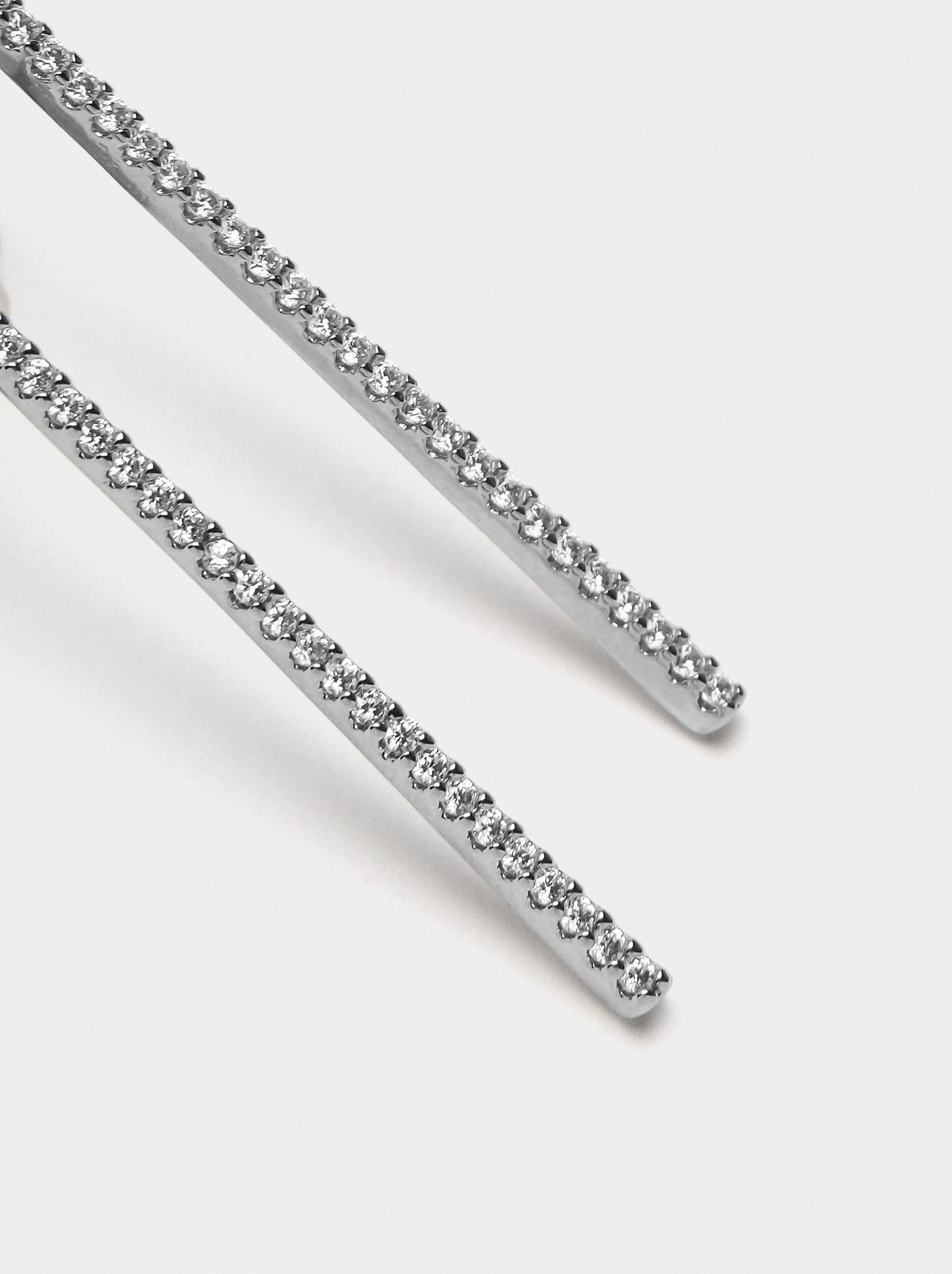 Bar earrings with zirconia image number 1.0