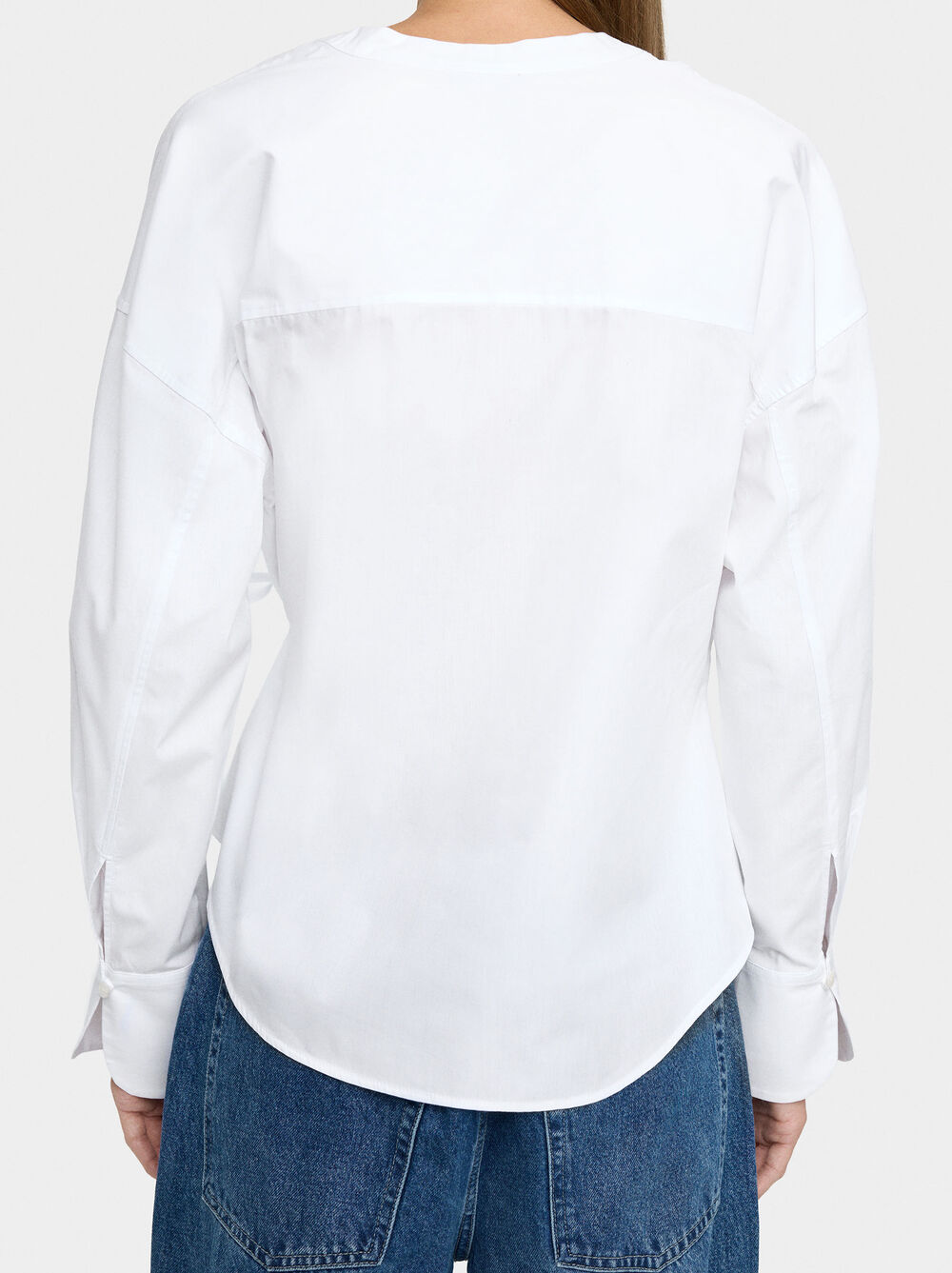 Shirt with draped detail 100% cotton