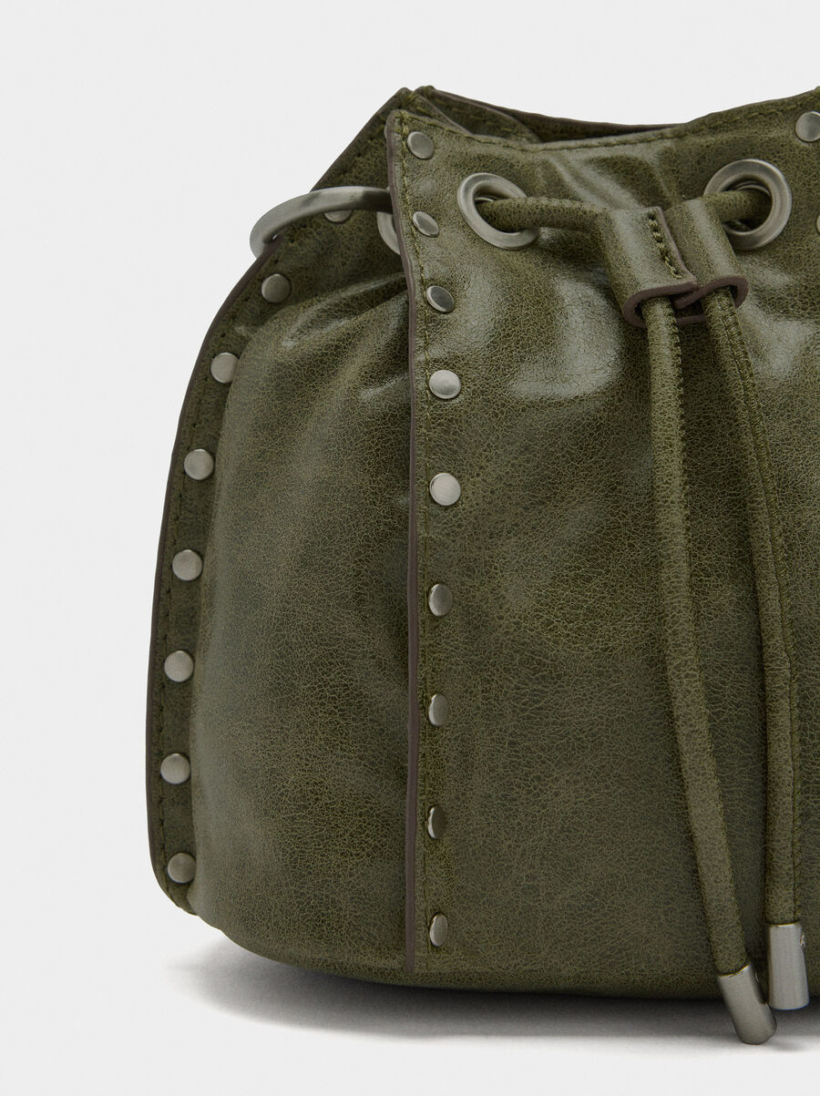 Bucket bag with studs