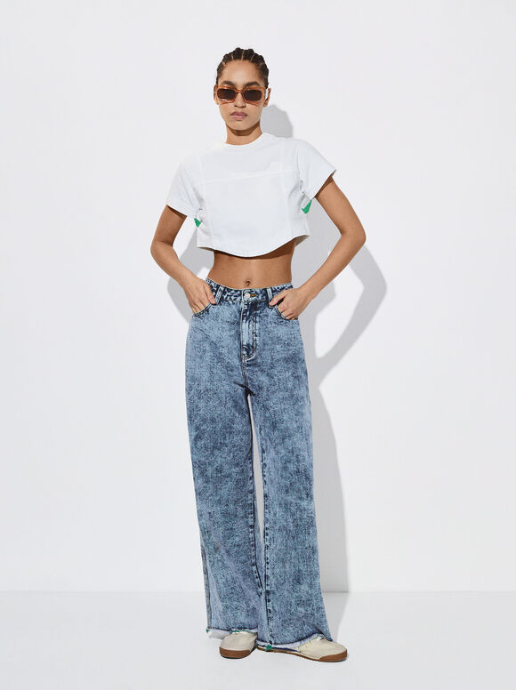 Straight Fit Jeans, Blue, hi-res