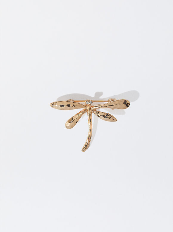 Brosche In Form Einer Libelle, Golden, hi-res