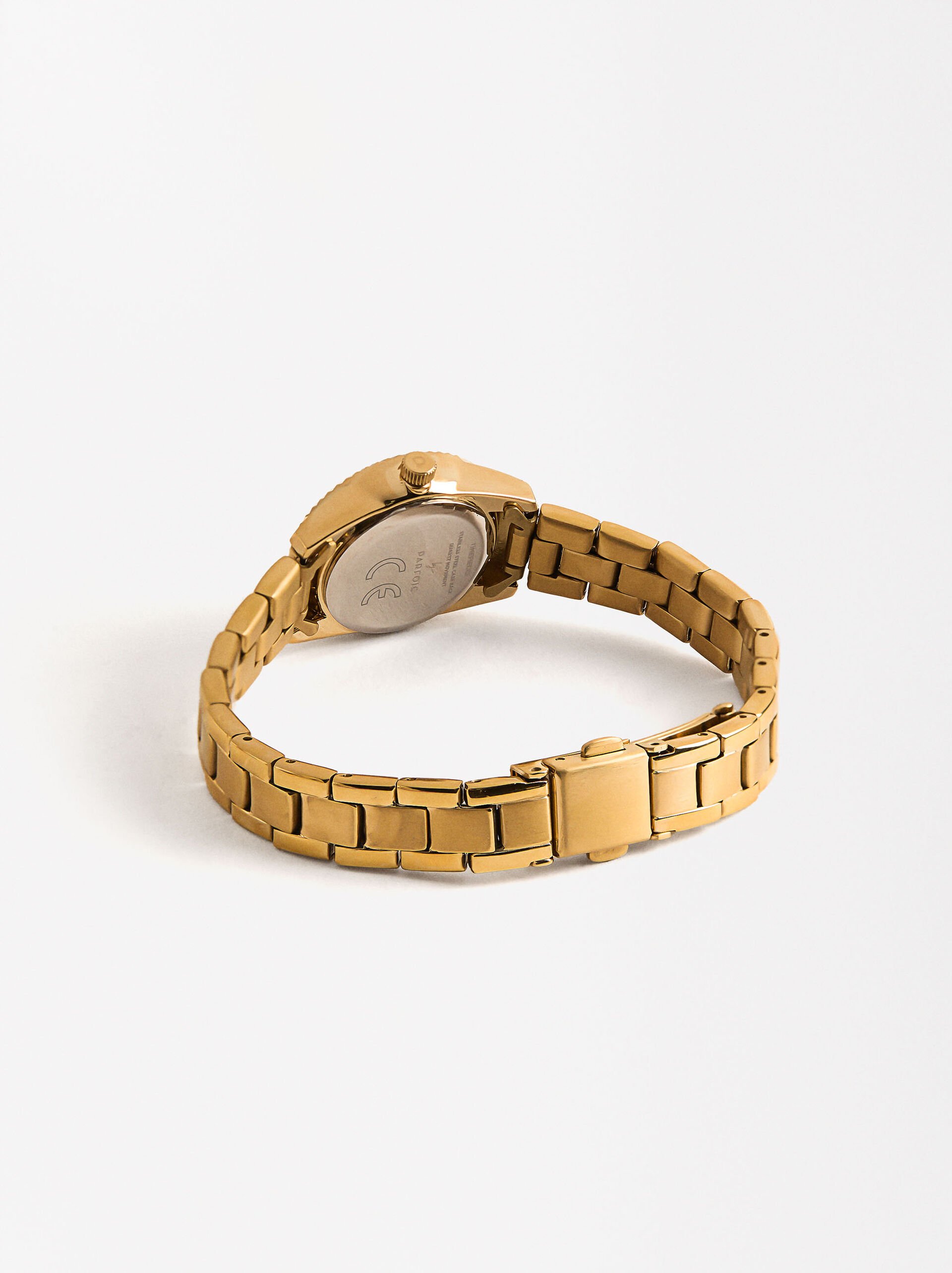 Reloj dorado con pulsera de acero inoxidable image number 2.0