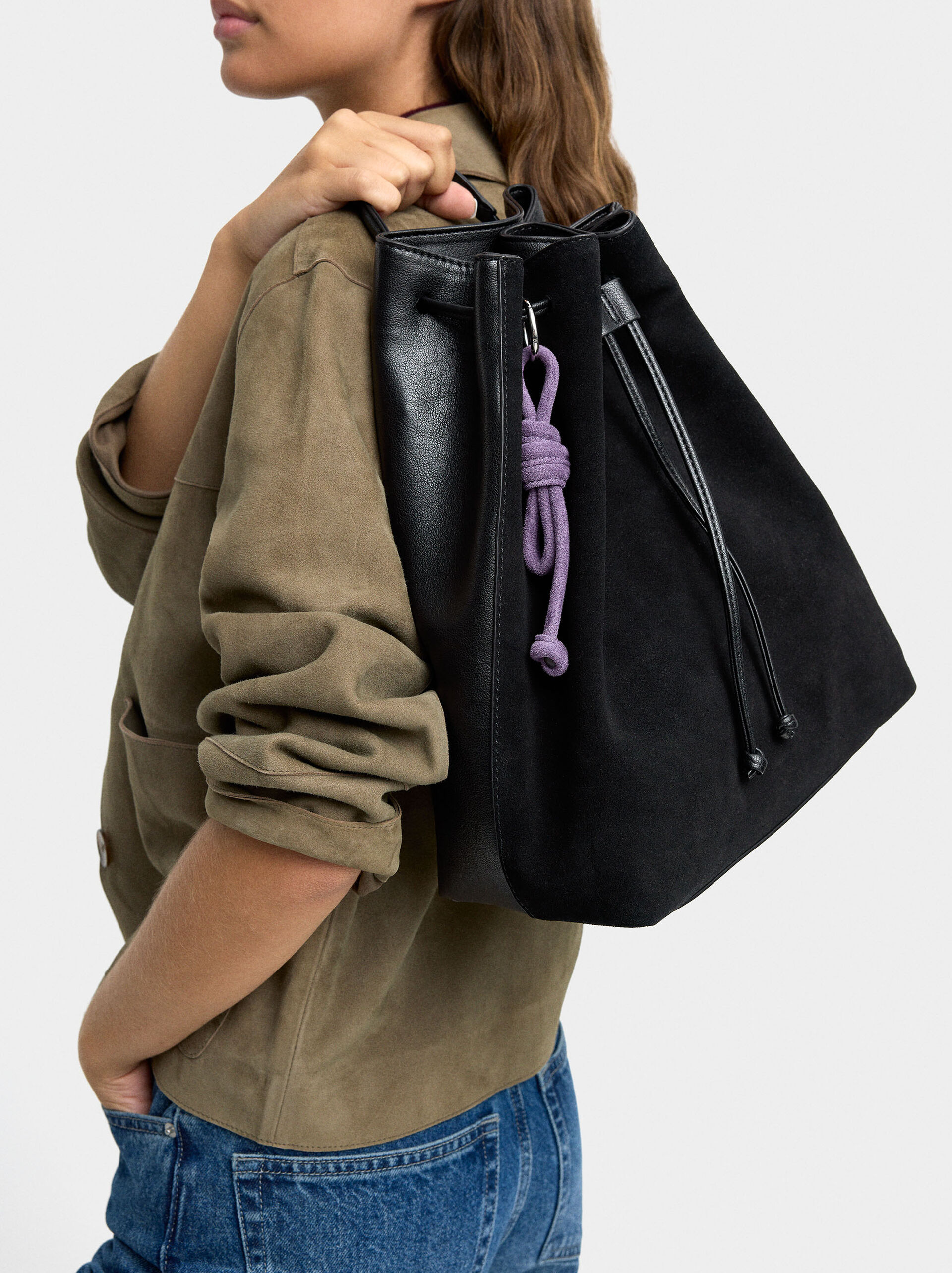 Backpack with leather details image number 1.0