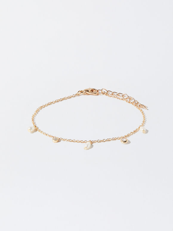 Bracelet With Pearls And Zircons, , hi-res