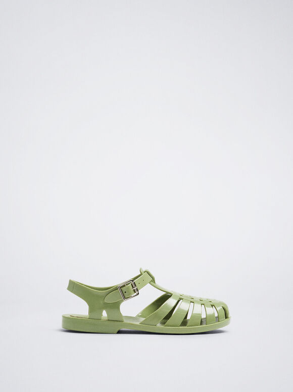 Online Exclusive - Jelly Sandals, Green, hi-res