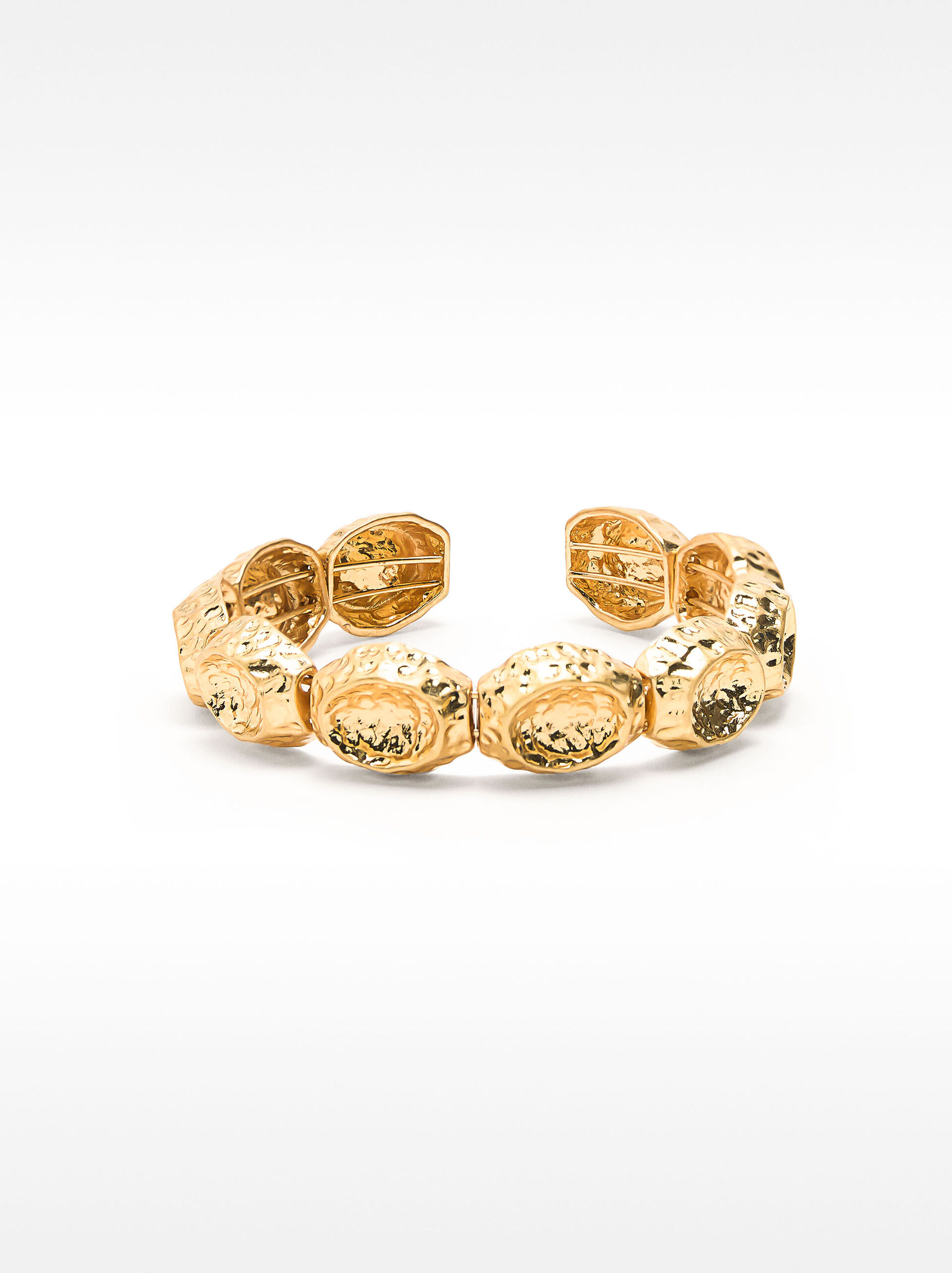 Open bracelet with hammered effect image number 0.0