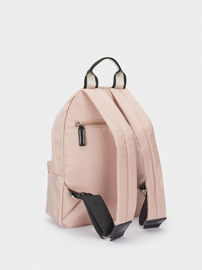 Nylon Backpack With Coin Purse, Pink, hi-res