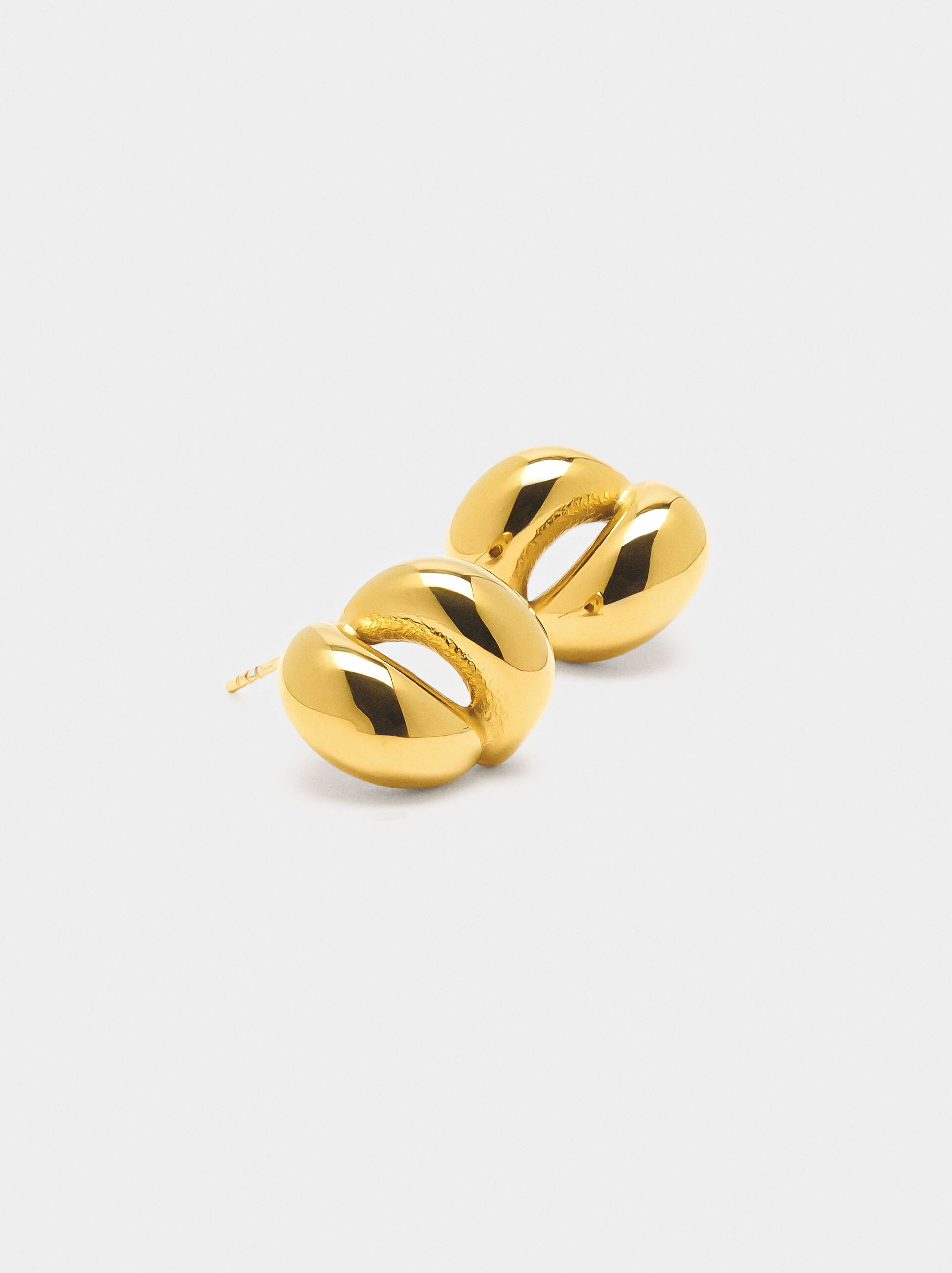 Double-effect earrings – stainless steel image number 2.0