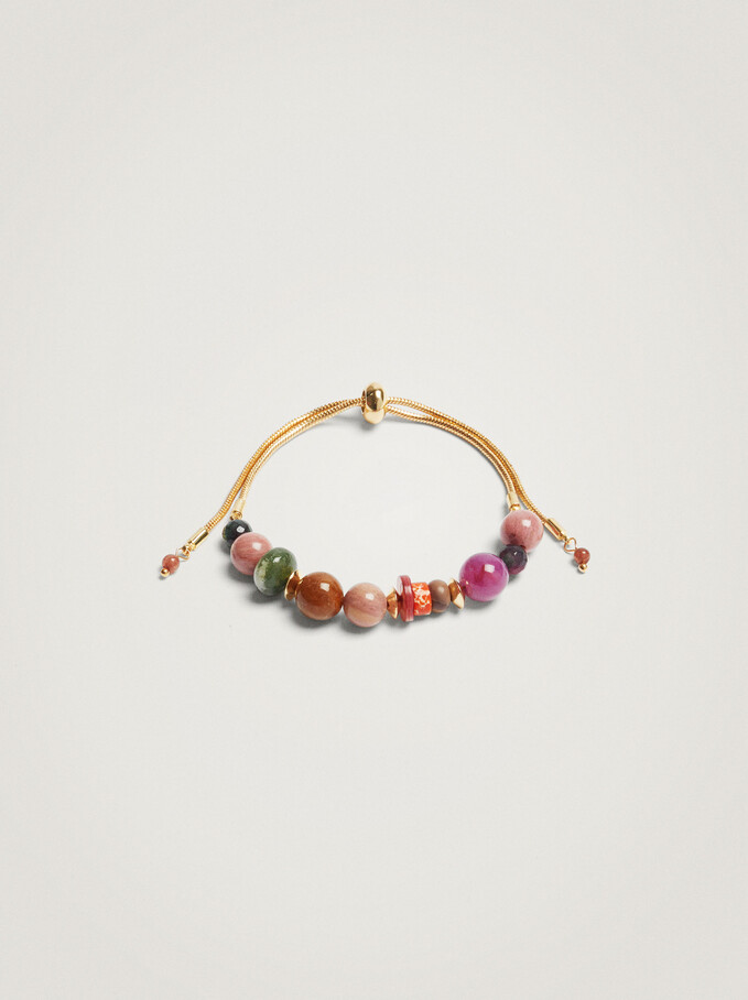 Adjustable Bracelet With Stones, Multicolor, hi-res
