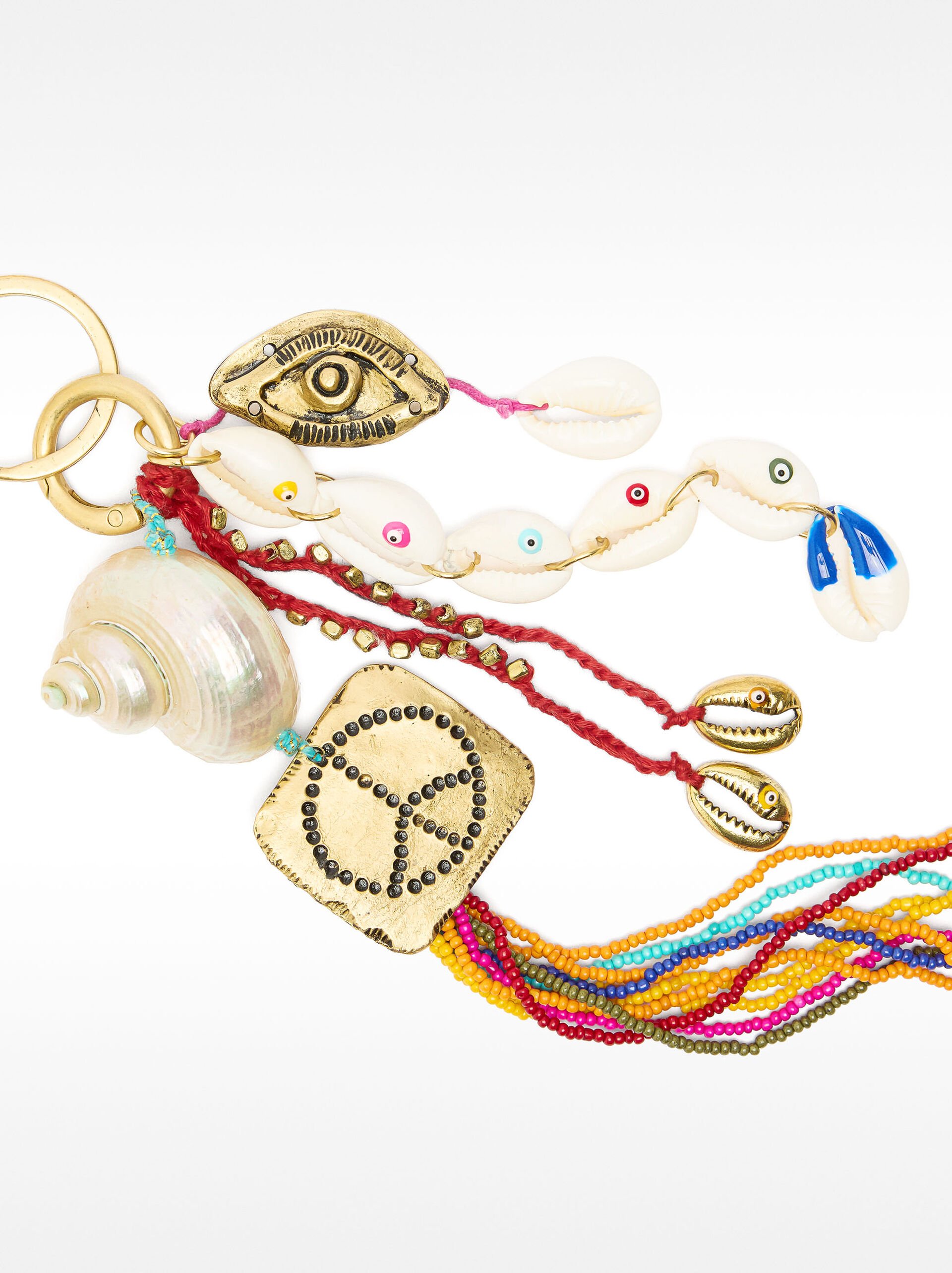Portachiavi charm multicolore con conchiglie image number 2.0