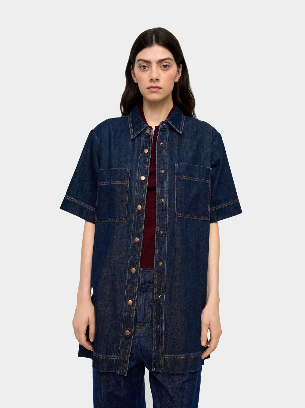 Vestido denim 100% algodón