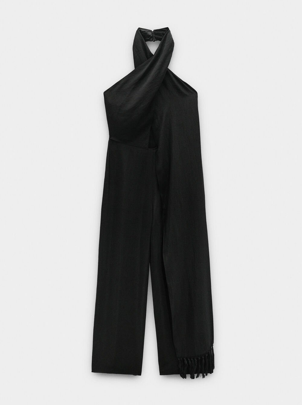 Combinaison halter effet froissé