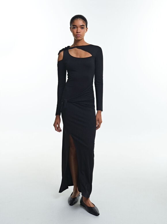 Cut Out Fitted Dress, , hi-res