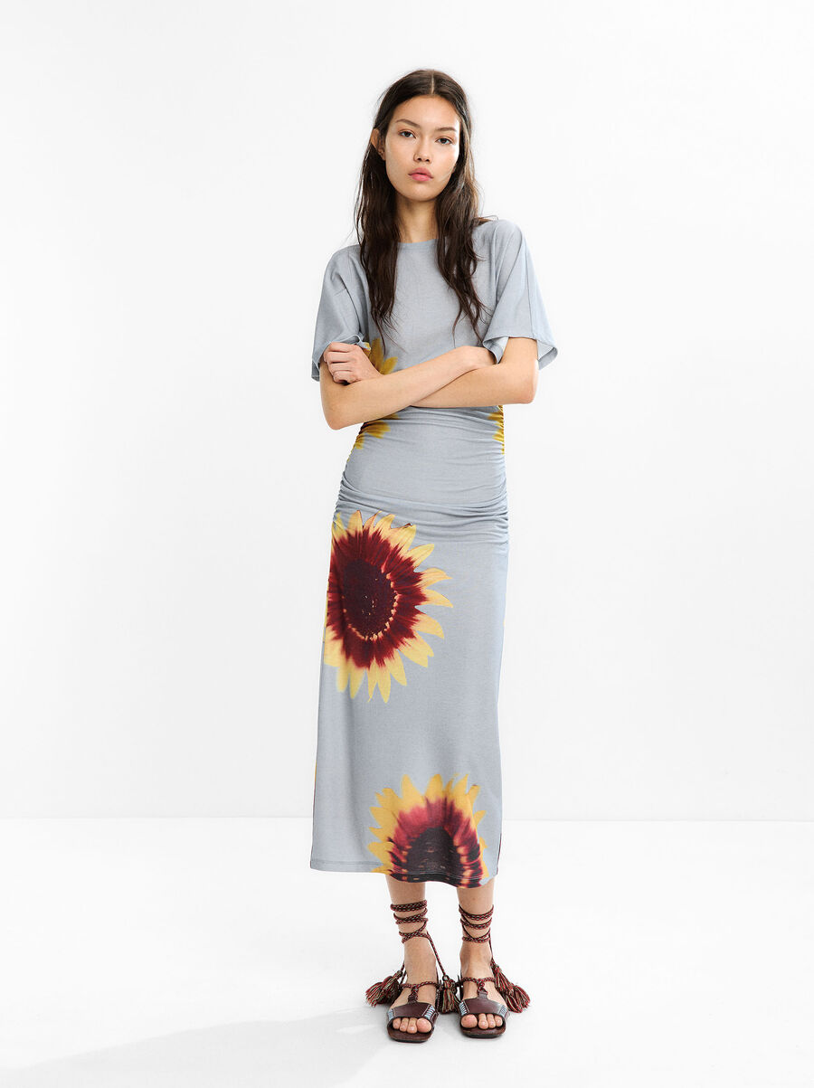 Floral printed midi dress