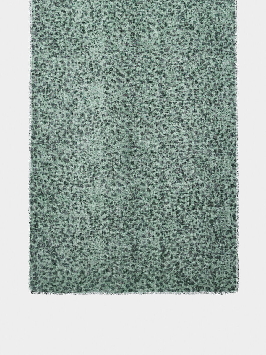 Printed scarf with linen