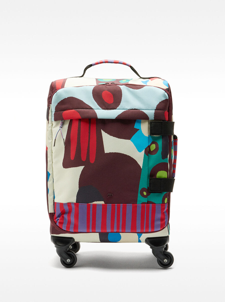 Valise à roulettes en nylon imprimé