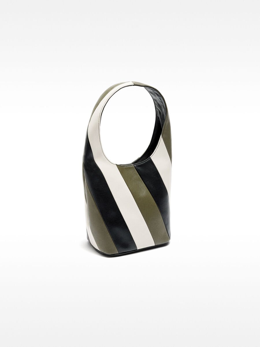 Shoulder bag with stripes