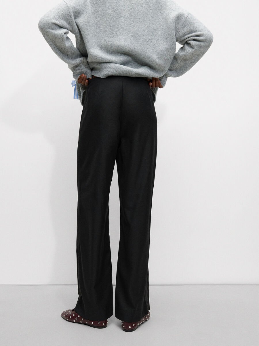 Straight wool trousers