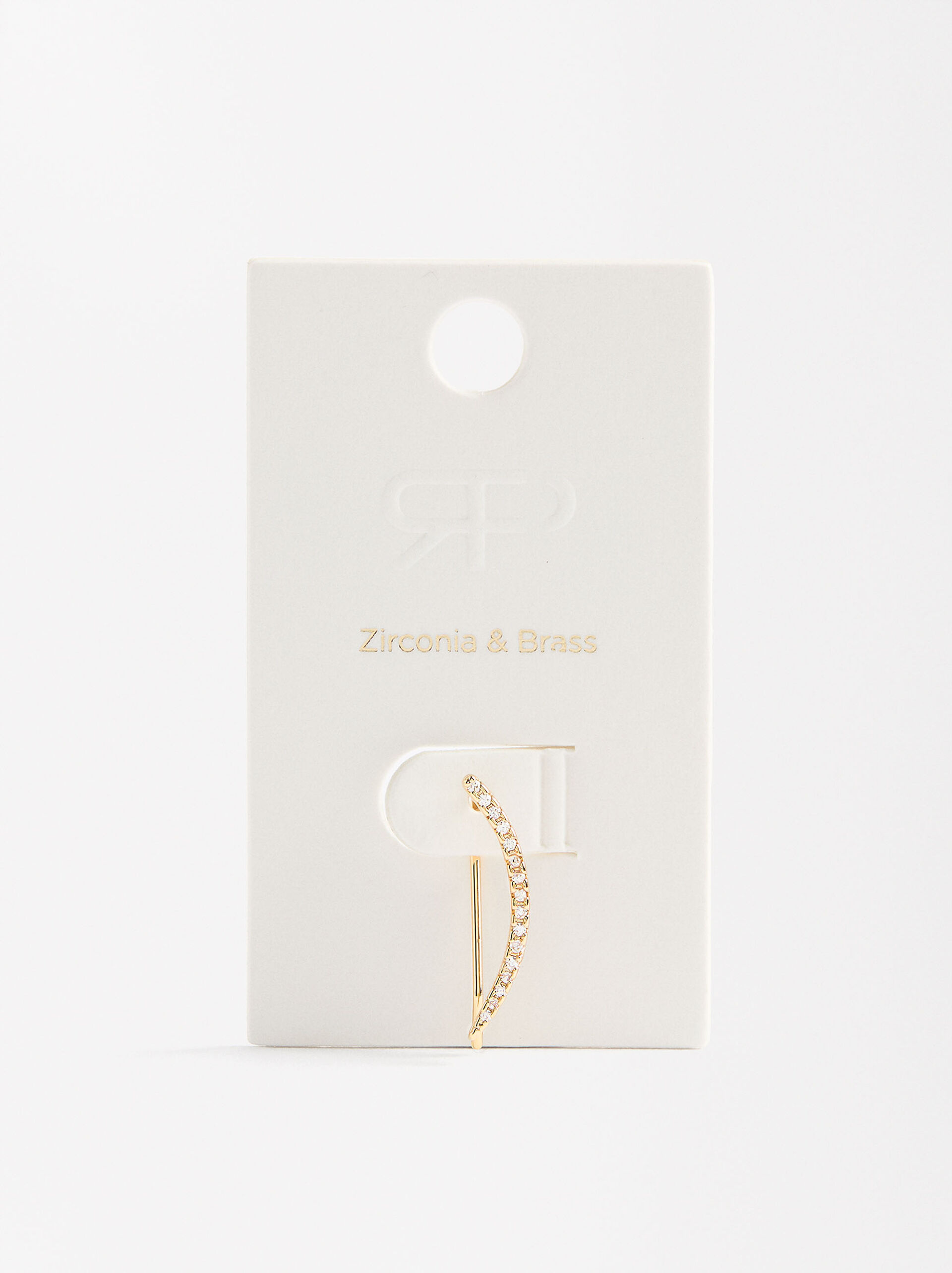 Single pavé earjacket with zirconia  image number 2.0