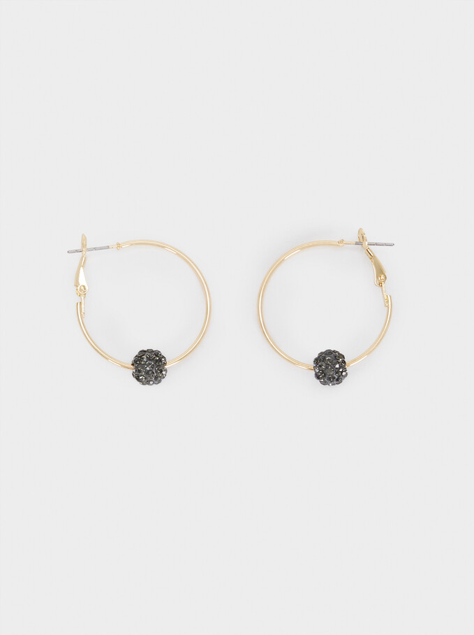 Small Crystal Hoop Earrings, , hi-res