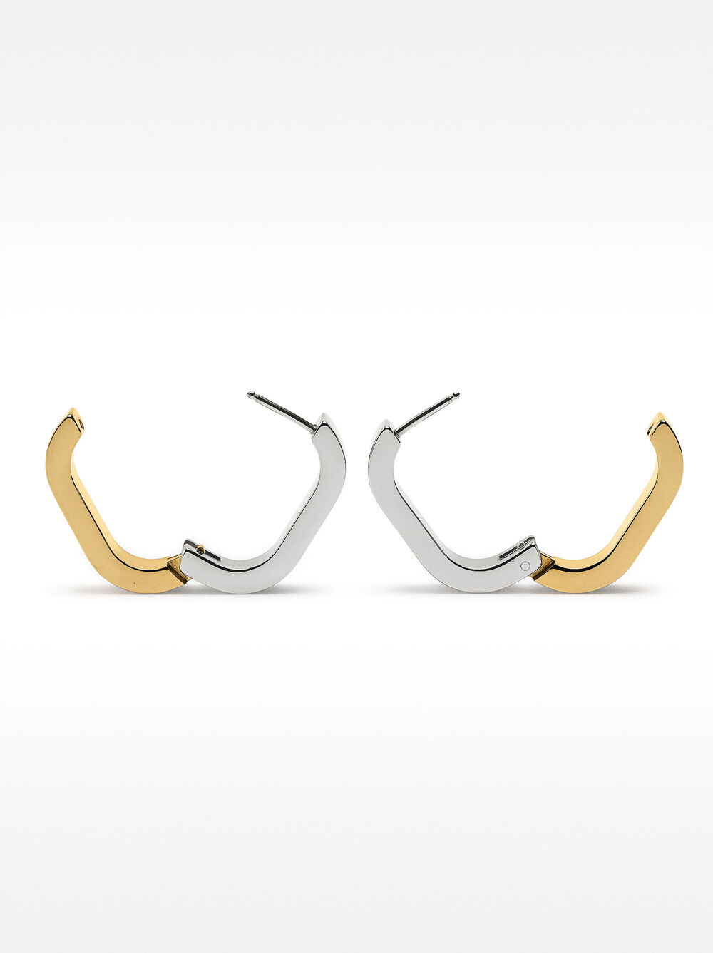 Créoles allongées bicolores – acier inoxydable