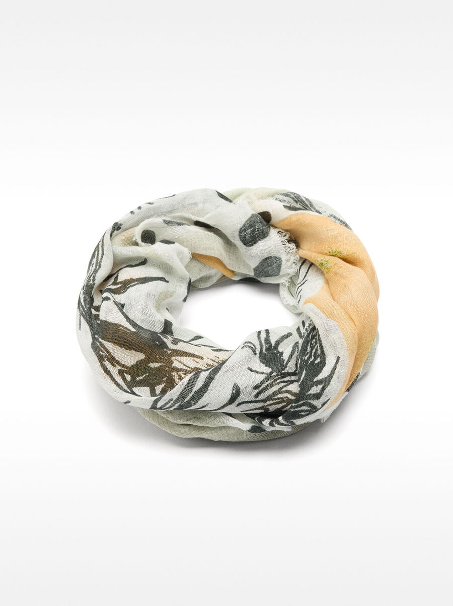 100% linen printed scarf