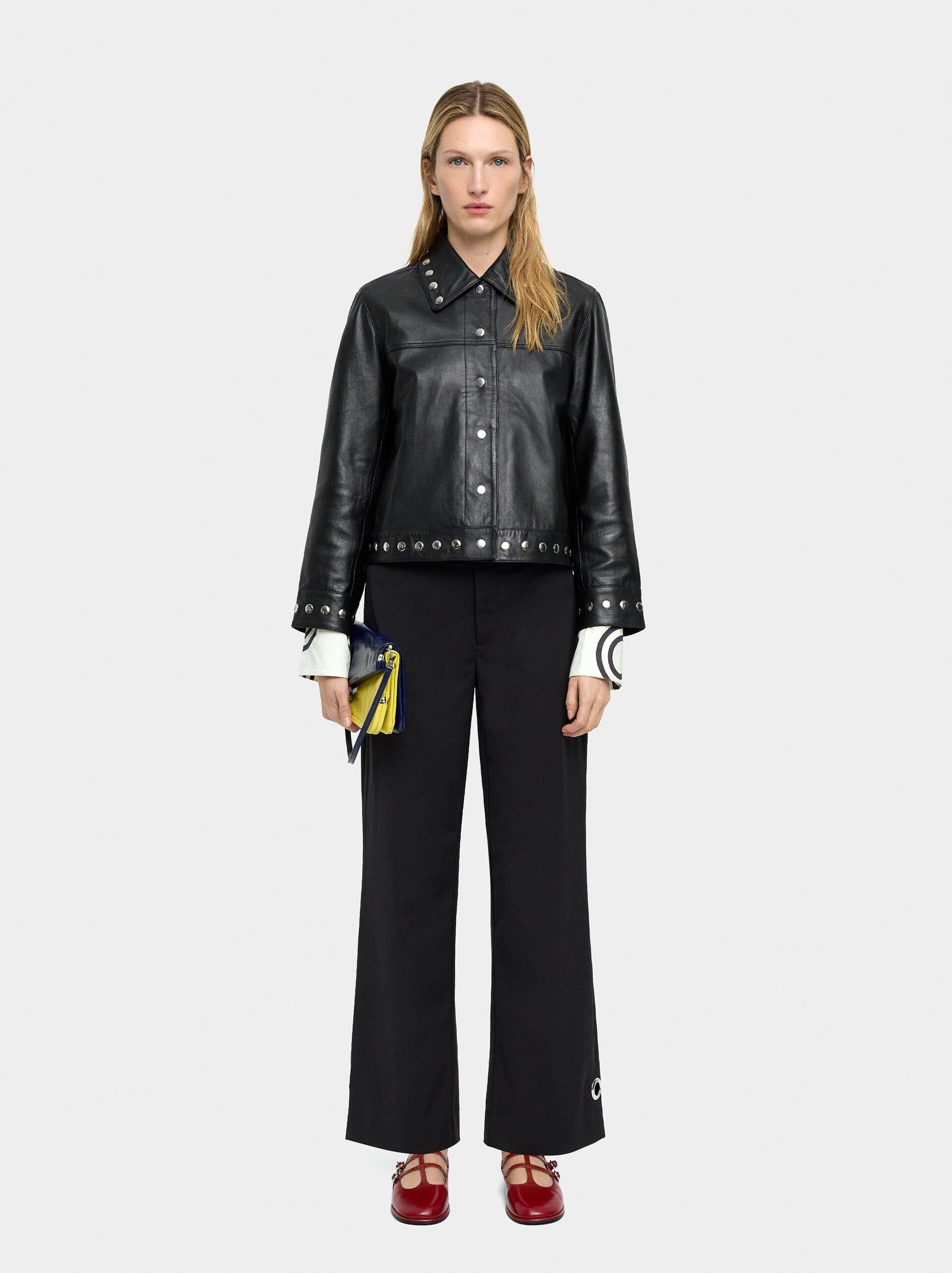 Leather jacket with studs image number 6.0