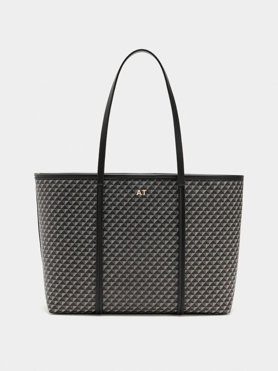 Printed shopper bag removable bag