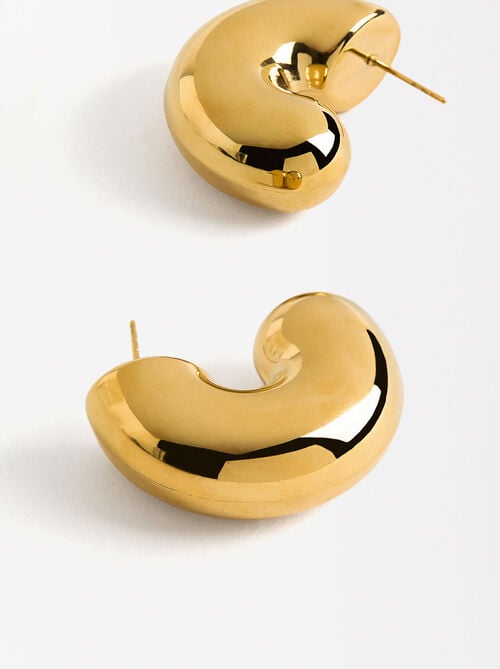 Pendientes maxi redondos - acero inoxidable