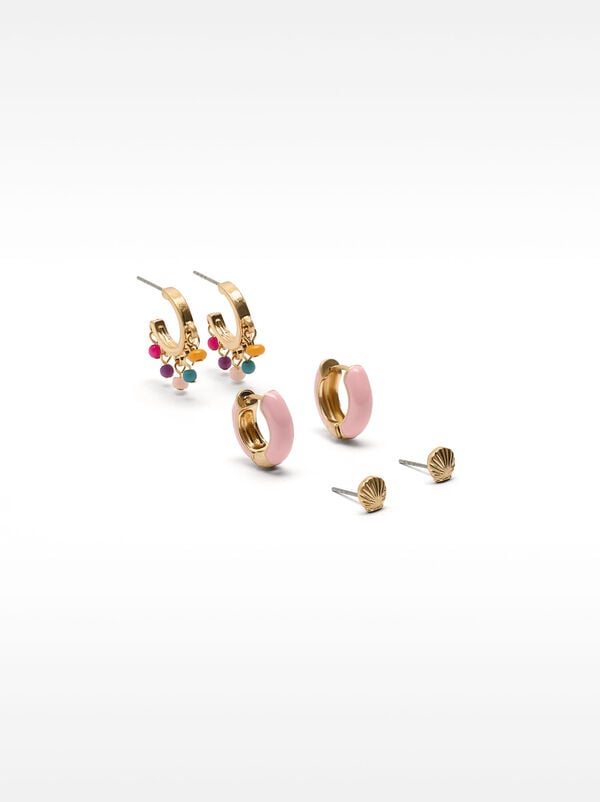 Set of enameled earrings