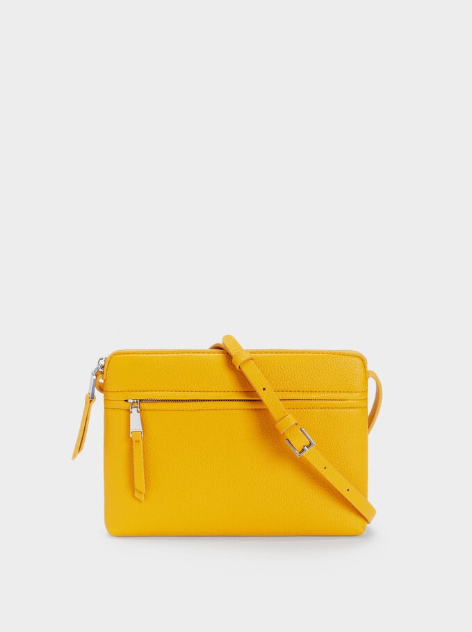 Crossbody Bag With Outer Pocket, Mustard, hi-res