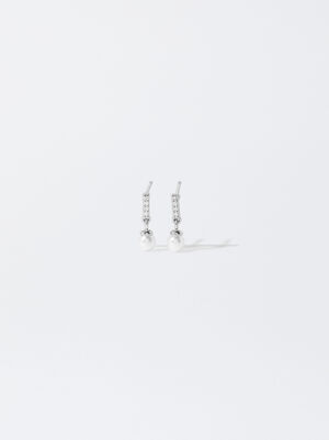 Silver Pearl Earrings  image number 0.0