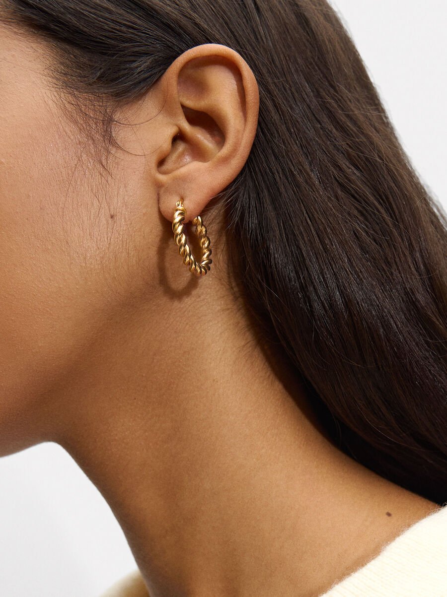 Medium Woven Hoops - Stainless Steel