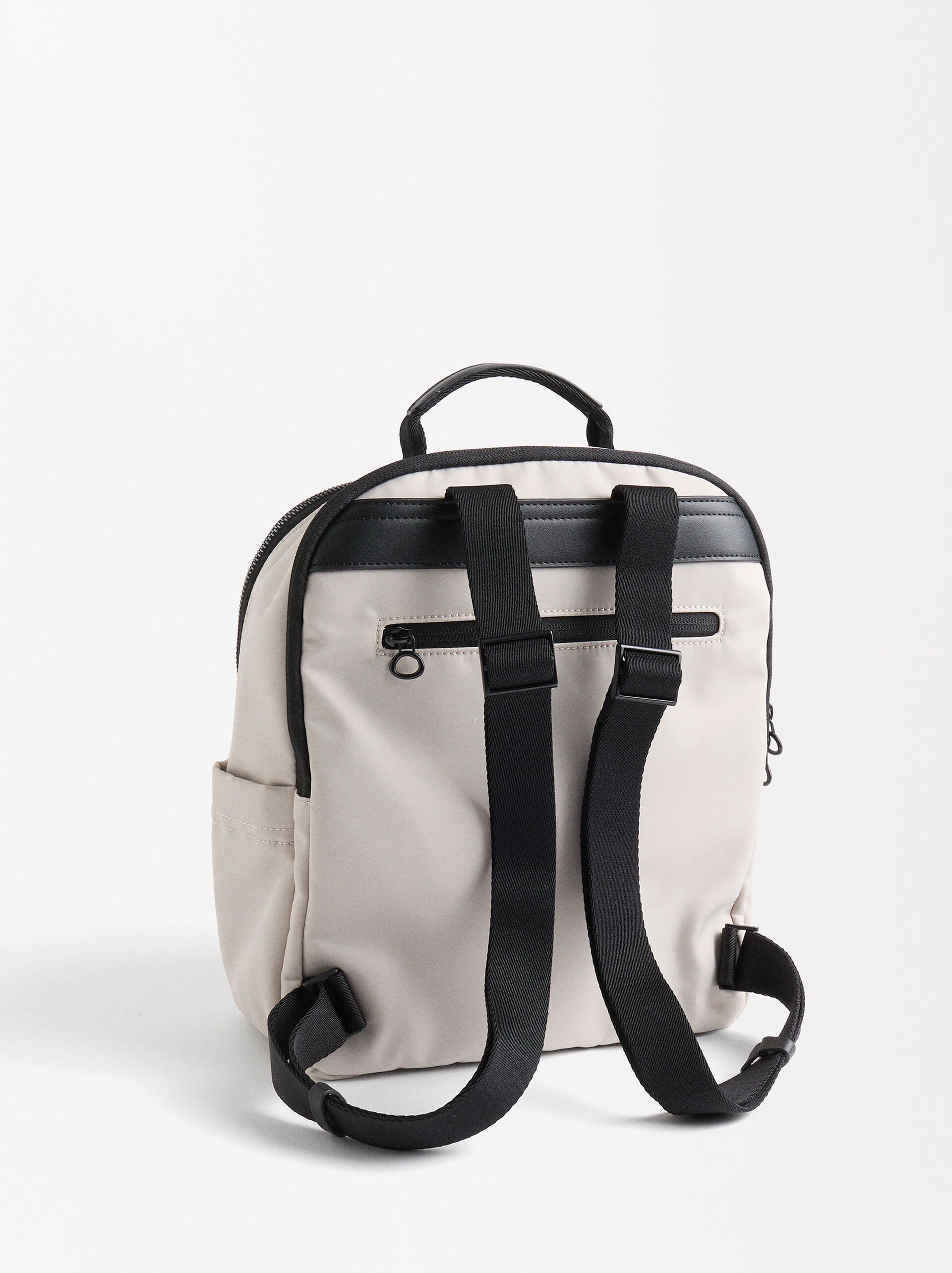 Nylon backpack with heart pendant image number 2.0