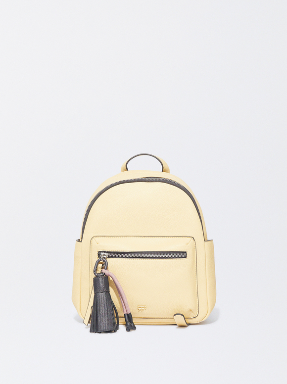 Backpack With Pendant, Yellow, hi-res